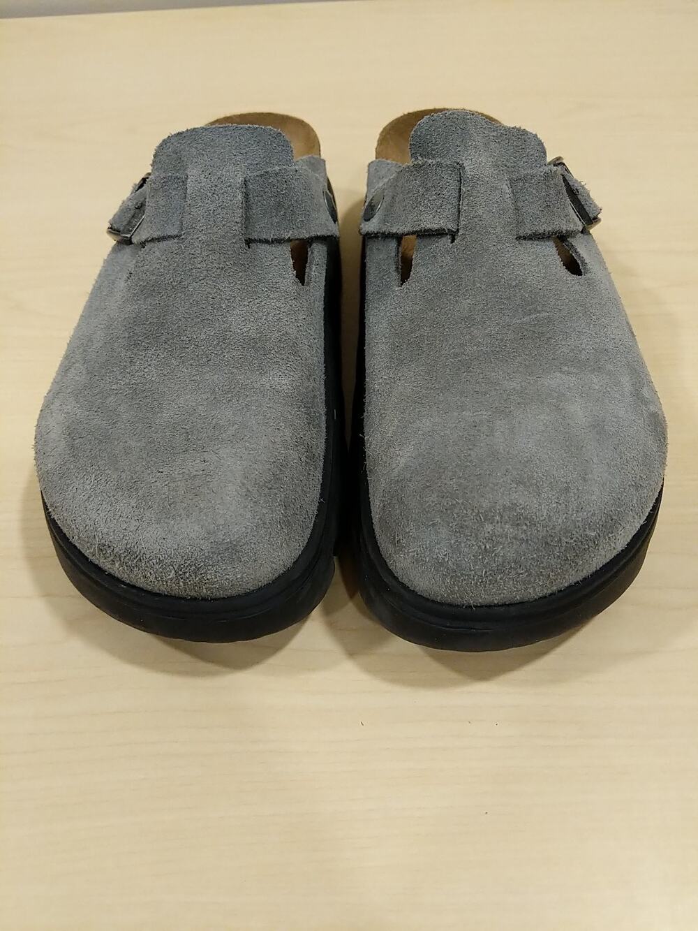 Papillio By Birkenstock Boston Chunky Platform Clogs Gray Suede EU 41 US W10
